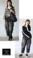 Relaxed adult style. Stitched denim. Pants