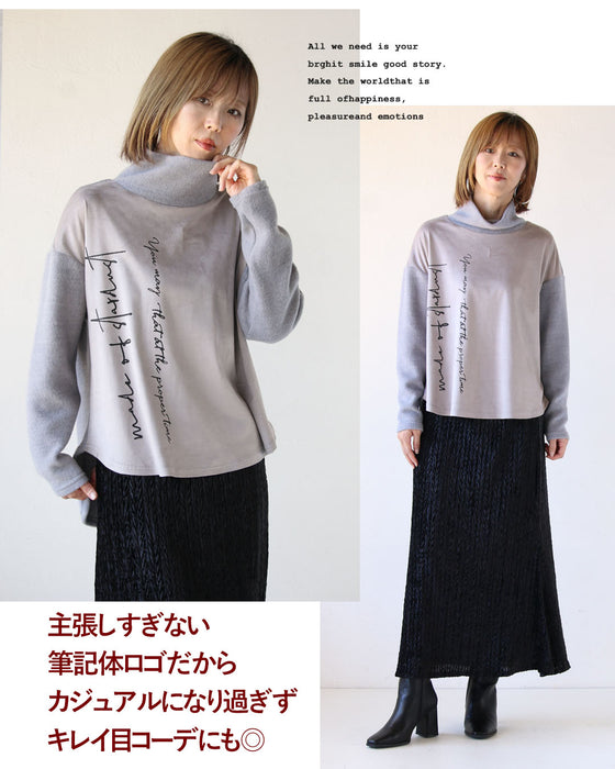 異素材ロゴトップス