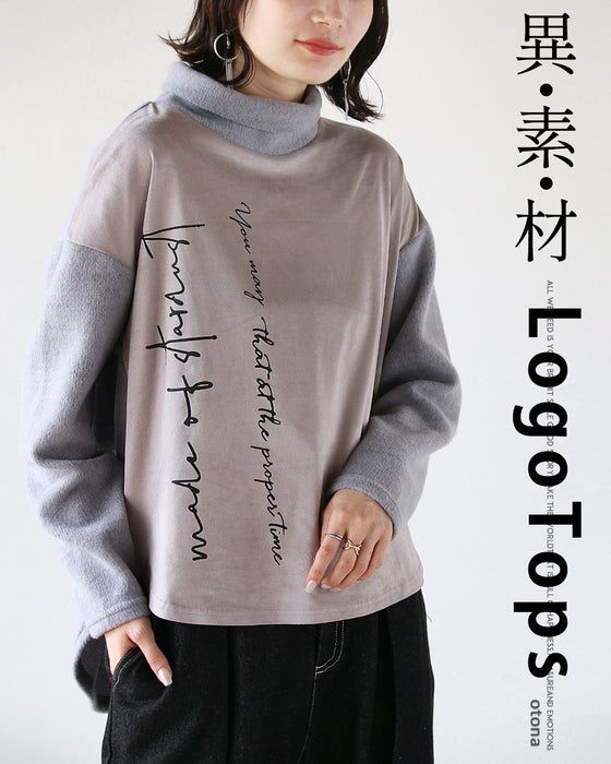 異素材ロゴトップス