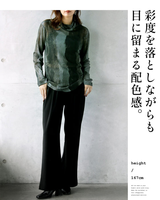 Mixed color sheer top with this texture