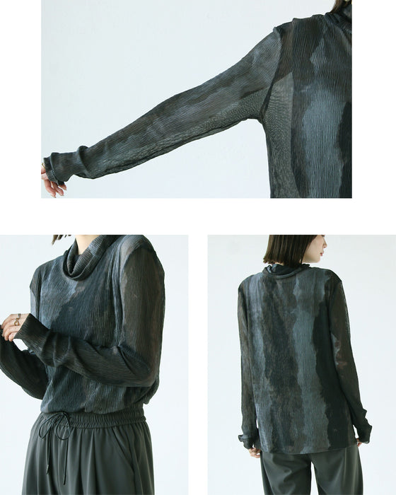 Mixed color sheer top with this texture