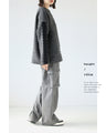 A textured knit top with lace ribbon for a mature and cute look