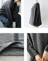 A textured knit top with lace ribbon for a mature and cute look