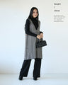 Classic houndstooth knit tunic dress