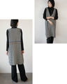 Classic houndstooth knit tunic dress