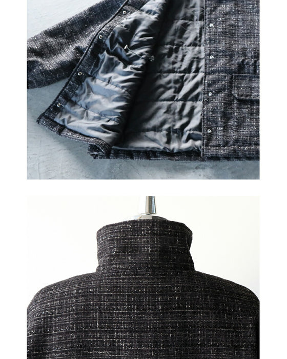 A classy coat made of sparkling tweed