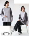 Loose and casual two-tone sweat top