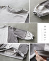 Loose and casual two-tone sweat top