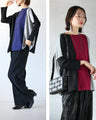 A two-tone, slimming knit top for a sophisticated look