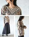 Knitted print top