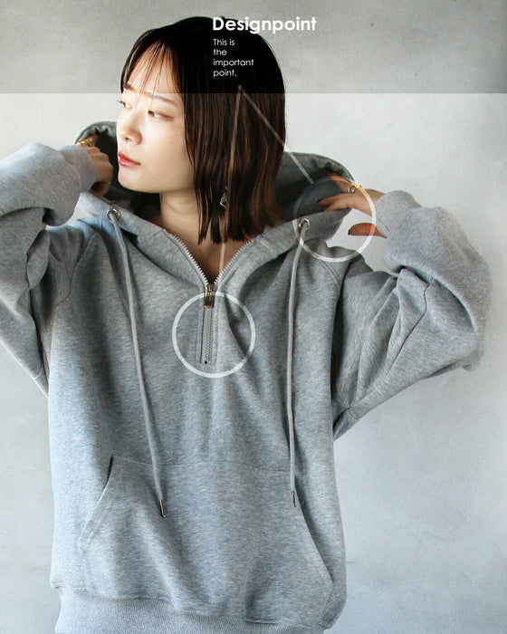 Cool and mature zip hoodie top