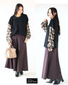 Easy and stylish knit and check docking shirt