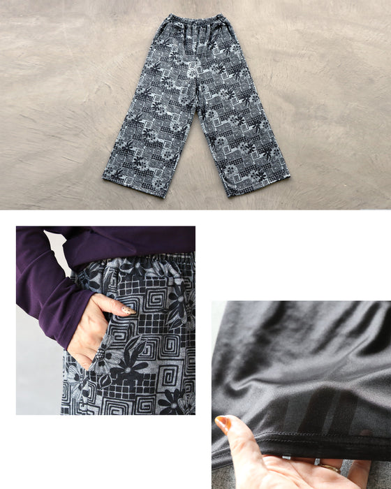 Stylish and stylish floral knit flare pants for adults