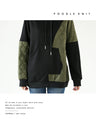 Sweatshirt x quilting mixed material docking hoodie