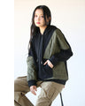 Sweatshirt x quilting mixed material docking hoodie