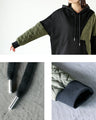 Sweatshirt x quilting mixed material docking hoodie