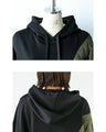 Sweatshirt x quilting mixed material docking hoodie