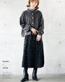 Stand-up collar with gold buttons for a comfortable fit