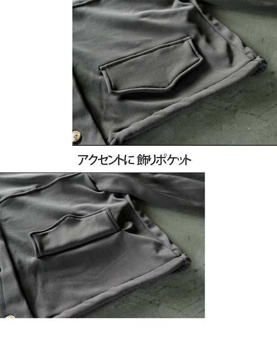 立ち襟金ボタン 着心地よくつかえる