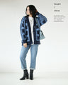 A checkered cardigan with fluffy lines that will make you fall in love at first sight