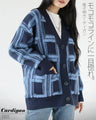 A checkered cardigan with fluffy lines that will make you fall in love at first sight