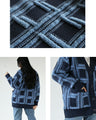 A checkered cardigan with fluffy lines that will make you fall in love at first sight