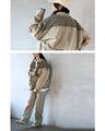 Brown beige denim jacket for adults