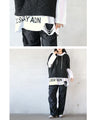 A hoodie with logo and distressed accents to brush up your style