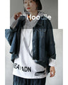 A hoodie with logo and distressed accents to brush up your style