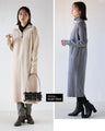 A simple knit dress with a trendy feel Half-zip knit dress