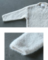 Fluffy and smooth shaggy knit top
