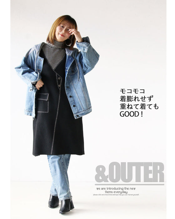 一枚でコーデが決まるフェイクレイヤード ニットチュニック