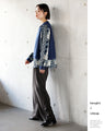 For an eye-catching look. A top with a layered look made from different materials
