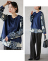 For an eye-catching look. A top with a layered look made from different materials