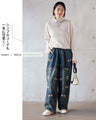 小花刺繍で褒められデニムパンツ