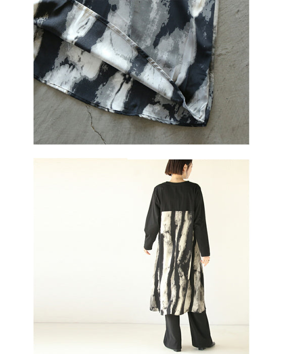 Adult pattern, different material, switching art stripe dress