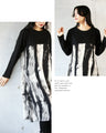 Adult pattern, different material, switching art stripe dress