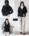 イマドキHALF ZIP ニットパーカートップス