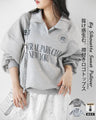 Creates a relaxed look. Collared logo sweatshirt top