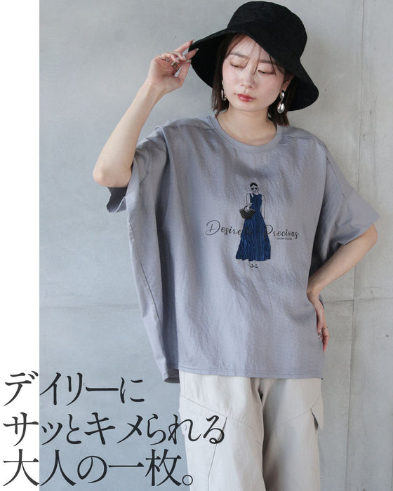 オシャレLADY 異素材ドルマントップス