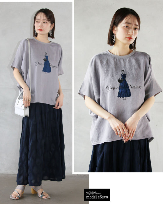 オシャレLADY 異素材ドルマントップス