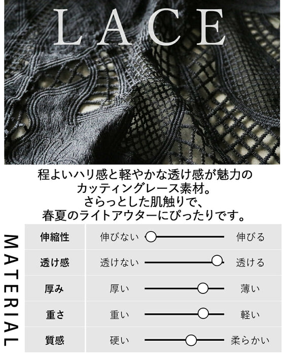 品よく映す。ブラックレースボレロカーディガン
