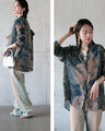魅せる透け花。軽量シアー花柄シャツ