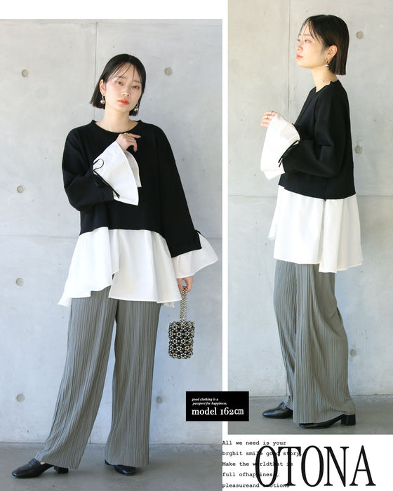 理想の落ち感 スッキリ細見えプリーツパンツ