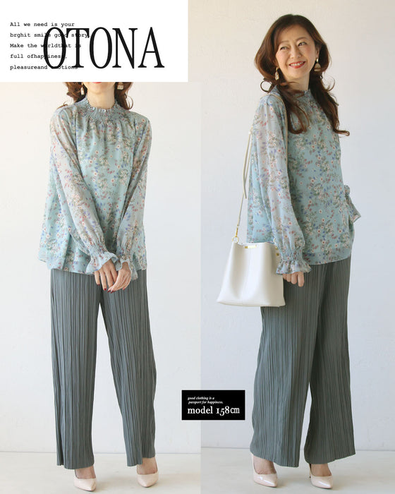 理想の落ち感 スッキリ細見えプリーツパンツ