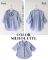 アクセントになる華やか刺繍 ストライプシャツ