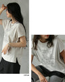 ロゴの魅力。無造作に重なる刺繍ラインがシャレ感つくる大人のカジュアルTシャツ