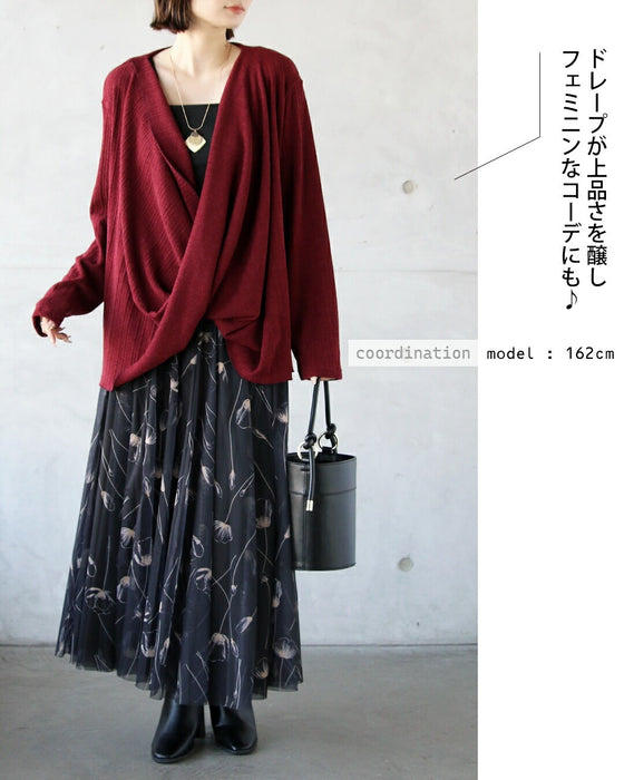 ゆるっと抜け感をツクル 立体感カシュクールニット