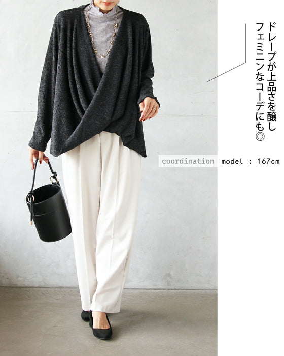 ゆるっと抜け感をツクル 立体感カシュクールニット