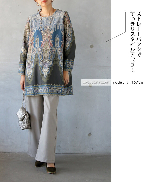 品よくクラシカル 特別感ある華やぐチュニックトップス